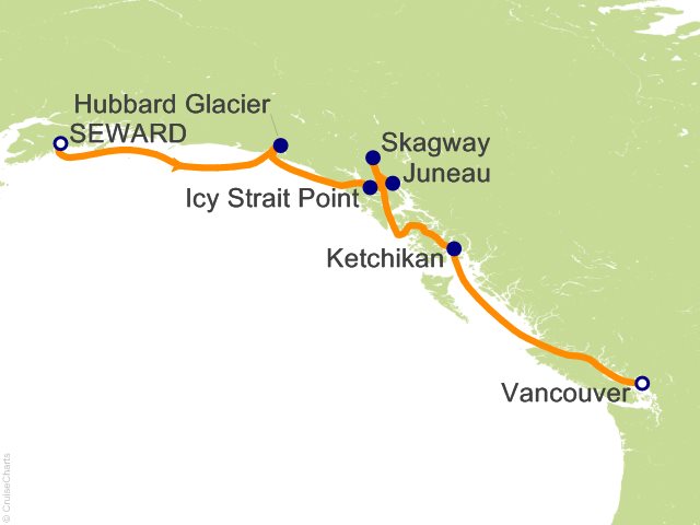 7 Night Southbound Alaska and Hubbard Glacier Cruise from Seward