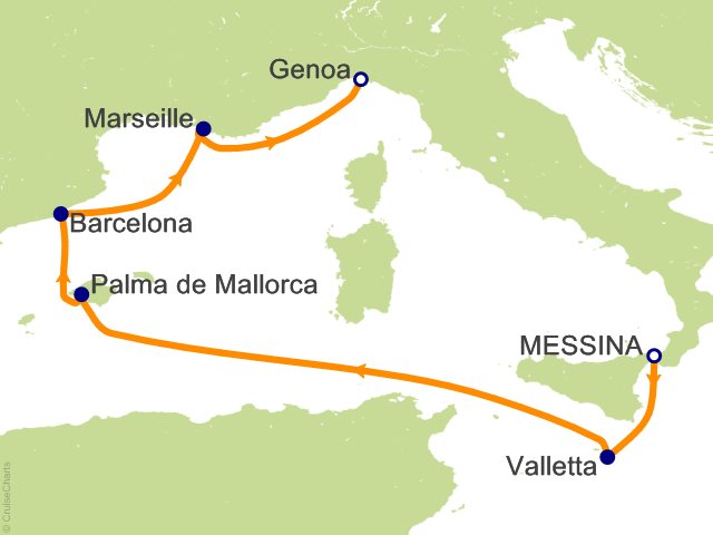 5 Night Mediterranean Cruise from Messina
