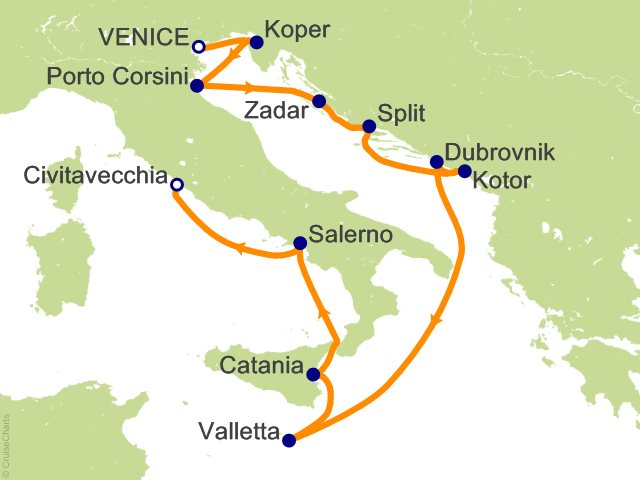 12 Night Italy and Dalmatian Coast Cruise from Venice