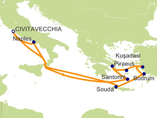 11 Night Greece  Turkey and Italy Cruise from Civitavecchia (Rome)