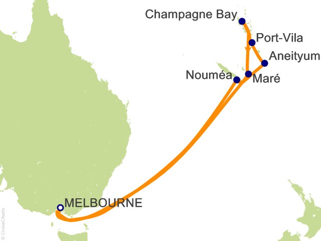 14 Night New Caledonia and Vanuatu Cruise from Melbourne