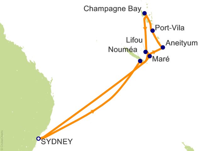 12 Night New Caledonia and Vanuatu Cruise from Sydney