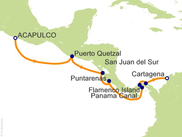 14 Night Central American Adventure Cruise from Acapulco