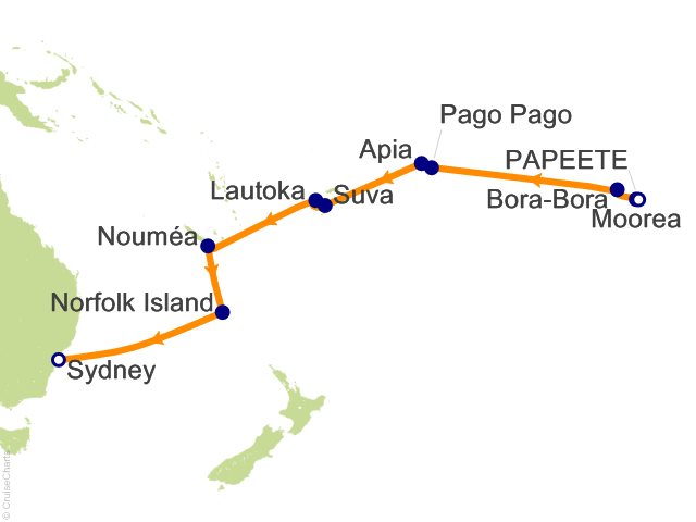 18 Night South Pacific Serenity Cruise from Papeete