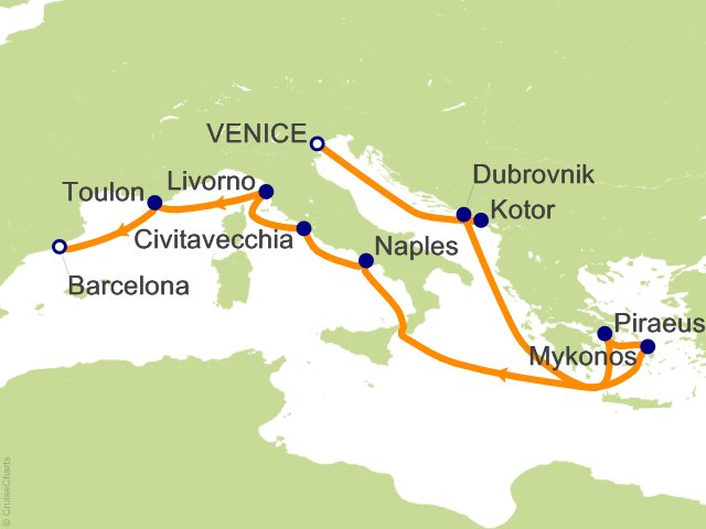 12 Night Grand Mediterranean from Venice Cruise from Venice