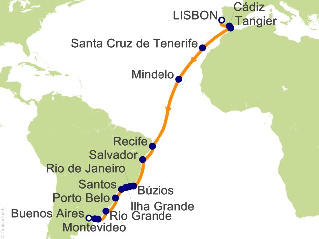 28 Night Atlantic Interlude Cruise from Lisbon