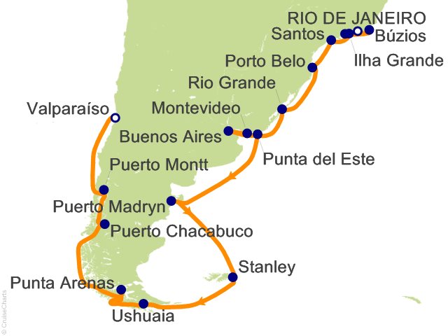29 Night South American Passage Cruise from Rio de Janeiro