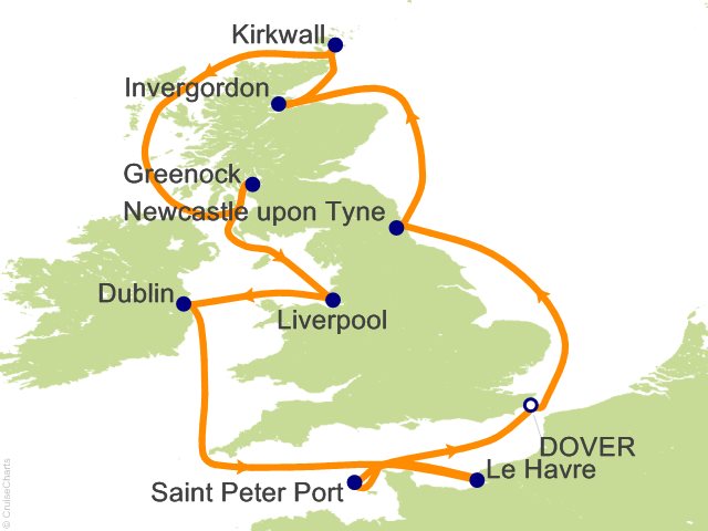 12 Night British Isles from Dover Cruise from Dover