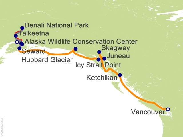 11 Night Alaska Wildlife Encounter Cruisetour #3B Cruise and Land Tour from Anchorage