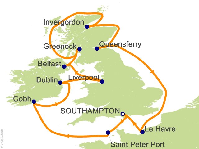 12 Night British Isles (with Liverpool) Cruise from Southampton