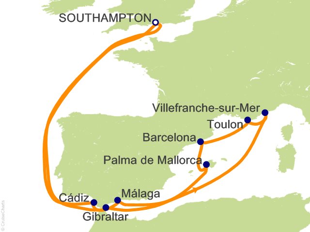 14 Night Mediterranean Beaches Cruise from Southampton