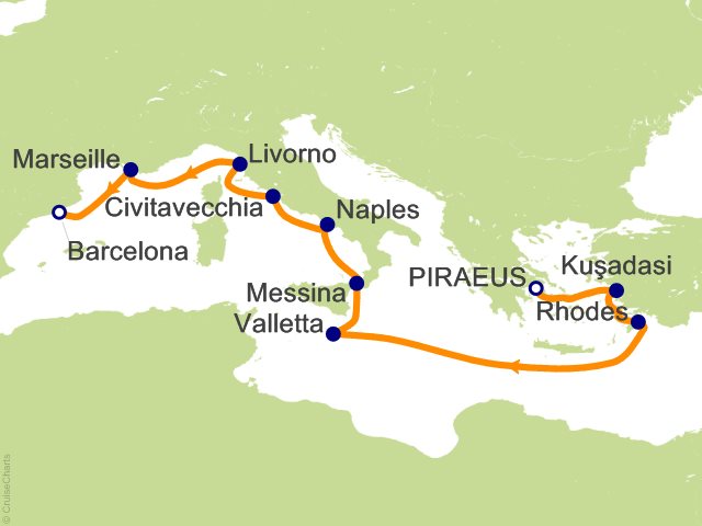 10 Night Europe Cruise from Athens (Port of Piraeus)