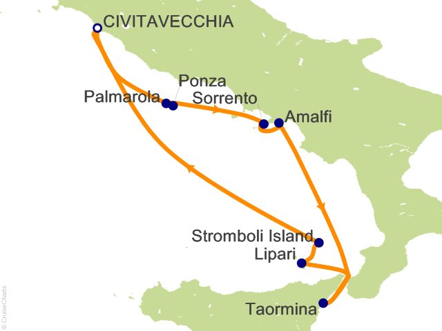 7 Night Amalfi and Sicily Cruise from Civitavecchia (Rome)