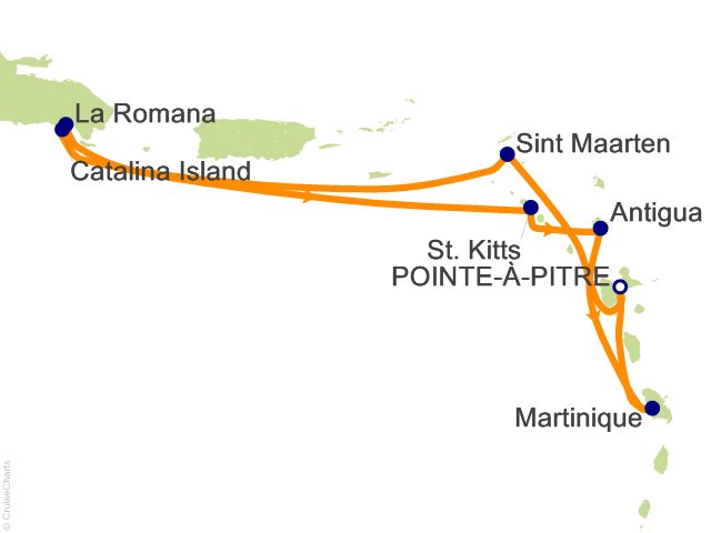 7 Night Dominican Republic  Antilles  Antigua Cruise from Pointe-a-Pitre