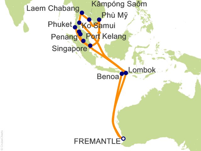 26 Night Southeast Asia Grand Adventure Cruise from Fremantle