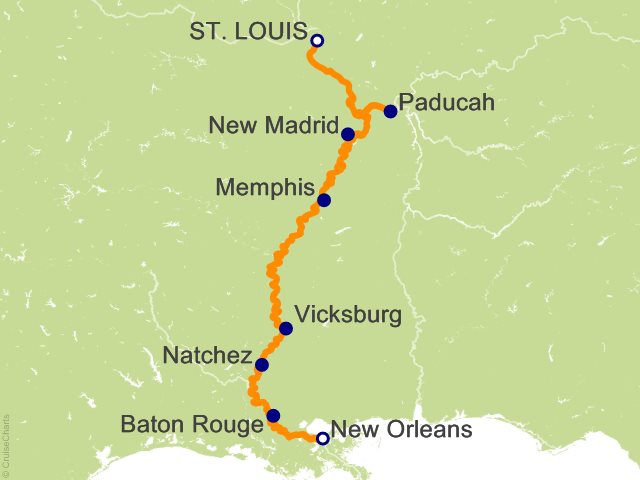 10 Night Mississippi River Gateway Cruise from St Louis