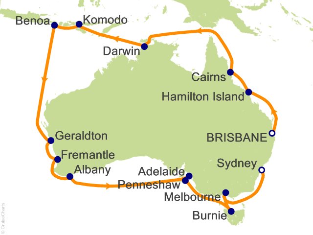 26 Night Australian Explorer Cruise from Brisbane