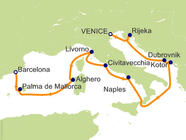 12 Night Venice  the Adriatic and Barcelona Cruise from Venice