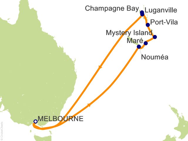 14 Night New Caledonia and Vanuatu Cruise from Melbourne
