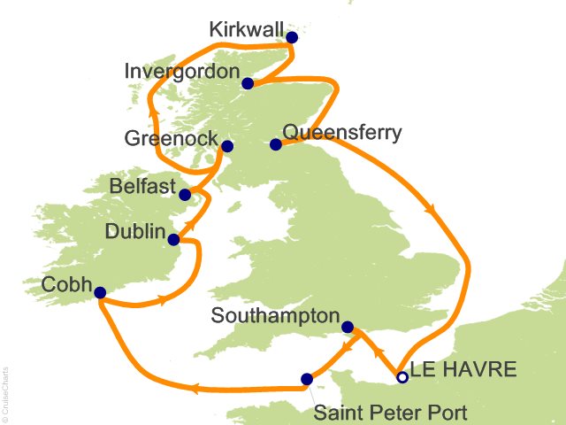 12 Night British Isles (from Paris) Cruise from Paris (LeHavre)