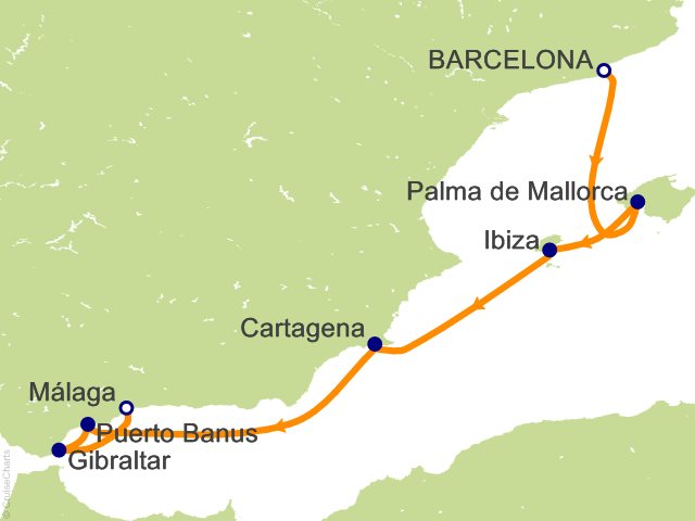 7 Night Barcelona to Malaga Cruise from Barcelona