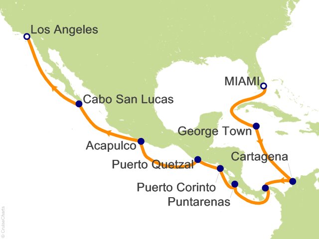 cruise los angeles to miami via panama canal