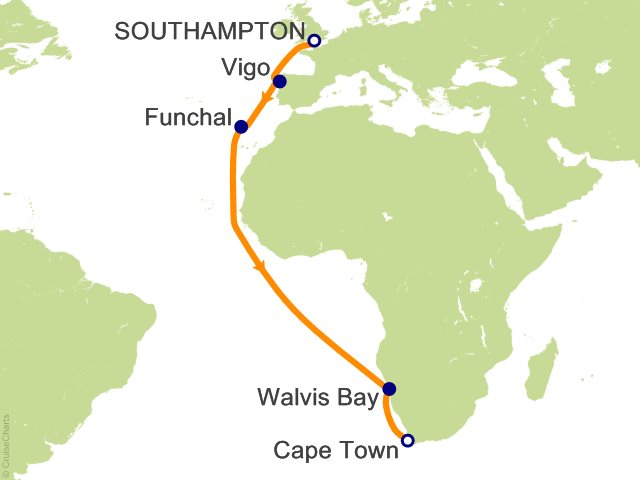 southampton to south africa cruises