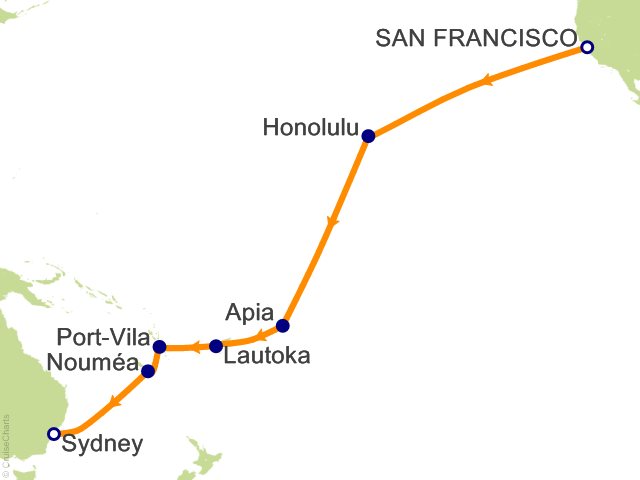 21 Night San Francisco to Sydney Cruise from San Francisco