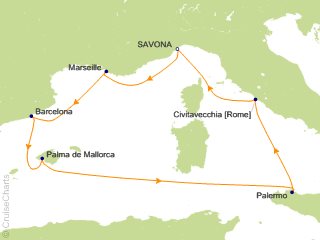 7 Night Mediterranean Cruise from Savona