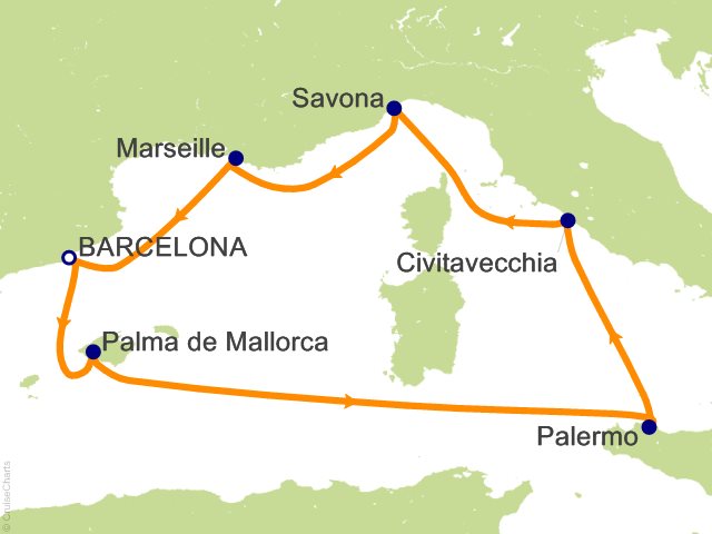 7 Night Mediterranean Cruise from Barcelona