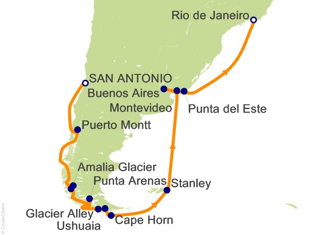 16 Night South America Passage Cruise from San Antonio