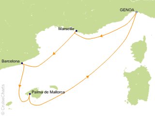 5 Night Mediterranean Cruise from Genoa