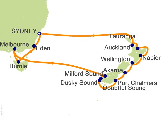 16 Night Australia and New Zealand from Sydney Cruise from Sydney