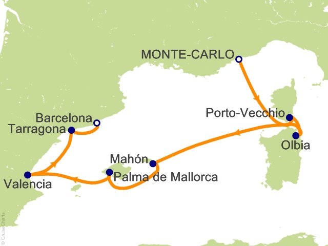 7 Night Monte Carlo to Barcelona Cruise from Monte Carlo