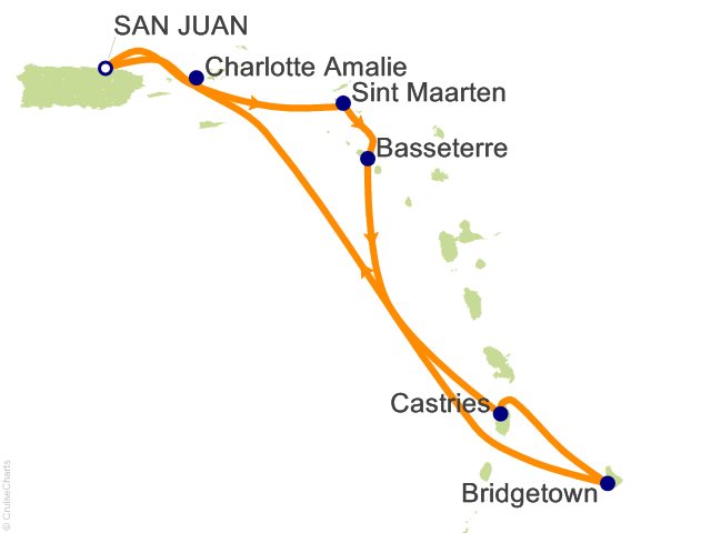 carnival cruise port san juan puerto rico map