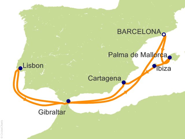 8 Night Iberian Peninsula Cruise from Barcelona