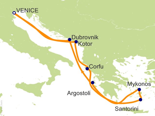 7 Night Greek Isles Round trip Venice Santorini Mykonos and Croatia Cruise