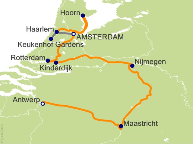 9 Night Holland and Belgium Cruise from Amsterdam