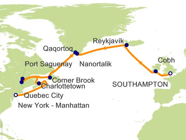 southampton to new york cruise distance