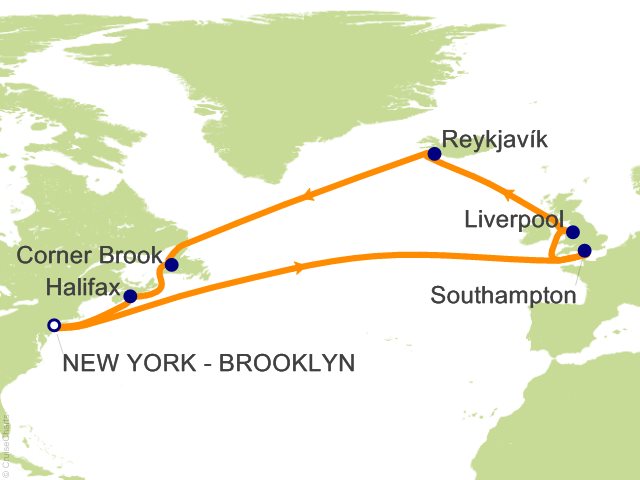 21 Night Roundtrip Transatlantic Crossing Cruise from Brooklyn