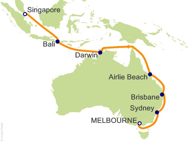 17 Night Melbourne to Singapore Cruise from Melbourne