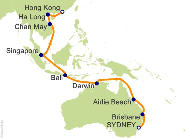 22 Night Sydney to Hong Kong Cruise from Sydney