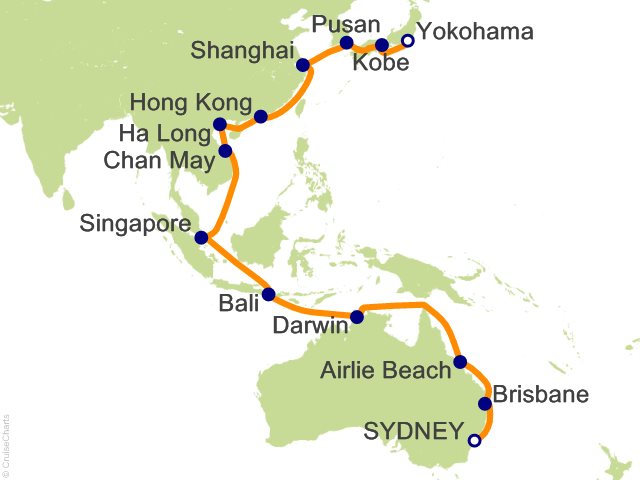 33 Night Sydney to Tokyo Cruise from Sydney