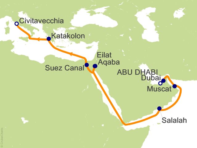 18 Night Dubai and United Arab Emirates Cruise from Abu Dhabi