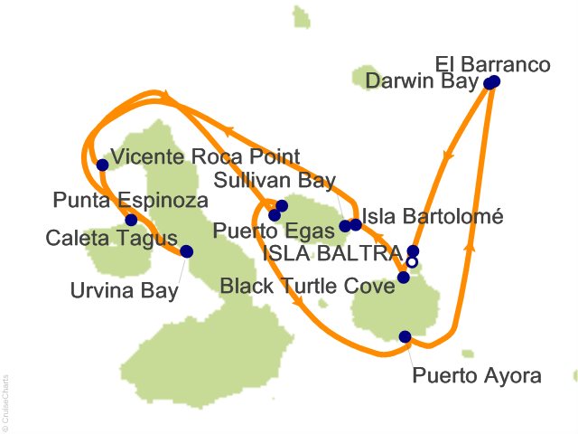 7 Night Galapagos Northern Loop Itinerary Cruise
