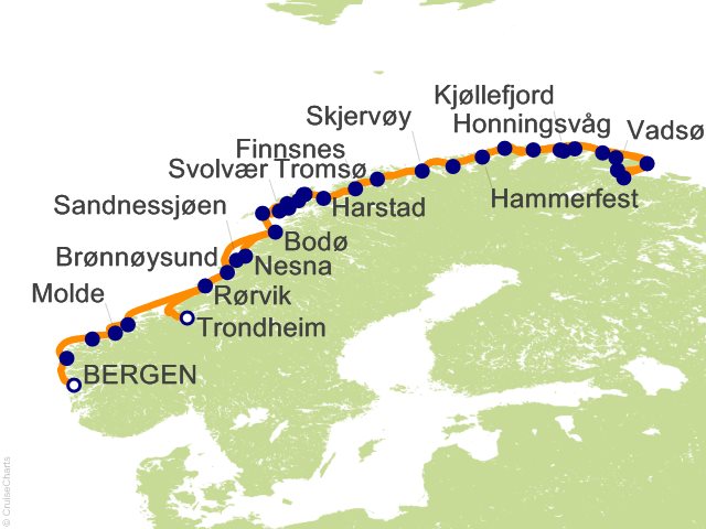 10 Night Norwegian Discovery Cruise from Bergen