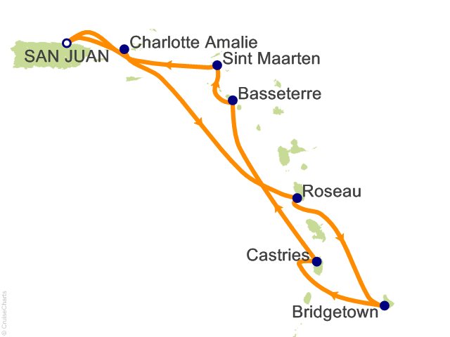 7 Night Southern Caribbean from San Juan Cruise from San Juan