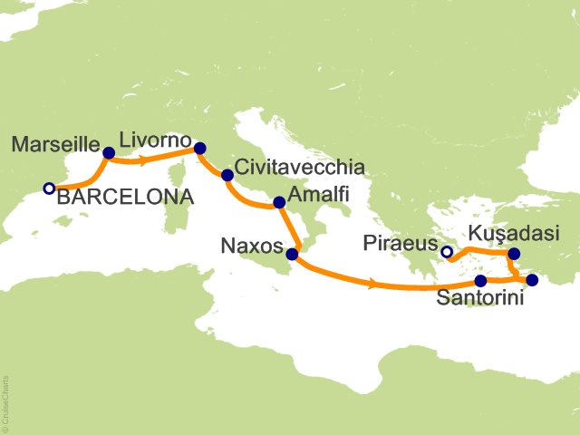 cruise from barcelona to greece