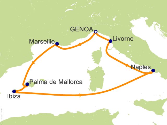 7 Night Mediterranean Cruise from Genoa