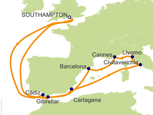 mediterranean cruises sailing from southampton